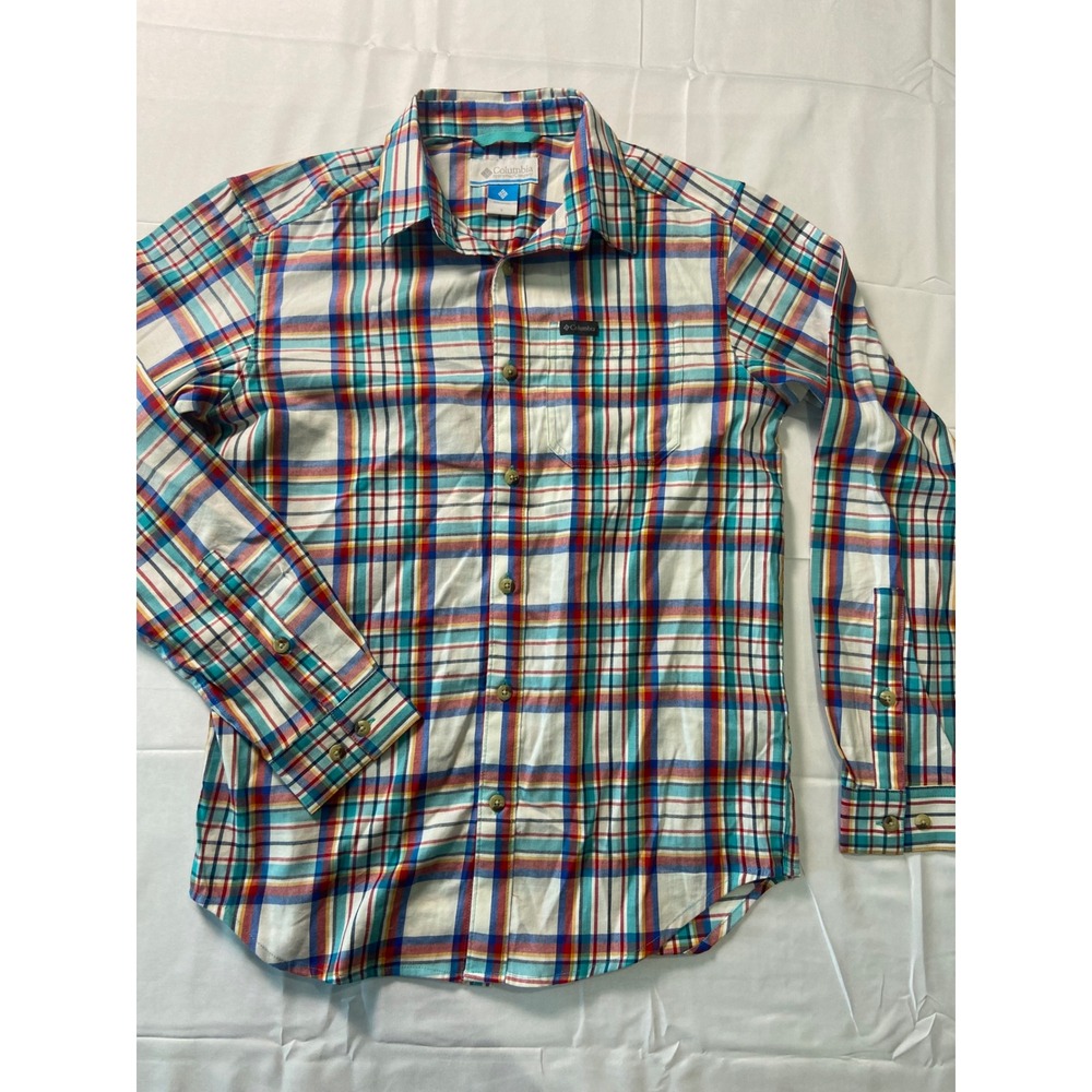 Columbia Mens Plaid Long Sleeve Button Down Shirt Size S Cotton Blend Casual